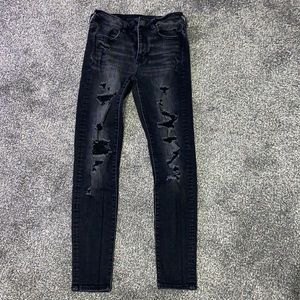 American eagle super stretch ripped jeans